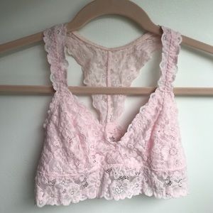 Pink lace racerback aerie bralette